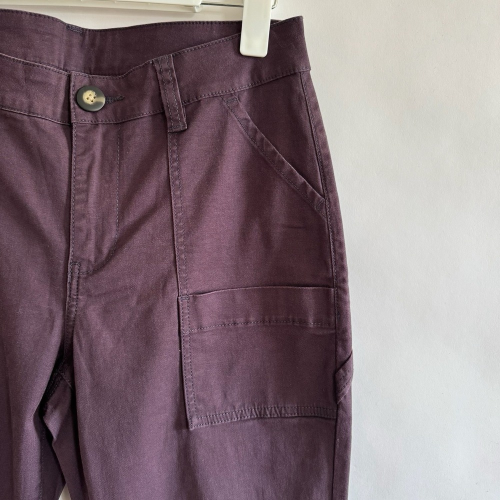 Cabi Deep Plum Carpenter Pant 10 NWT‎ 3926 Purple Goth Whimsigoth Lyocell Cotton - Picture 2 of 14